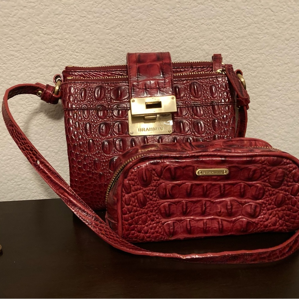 Red Brahman cross body purse and accessory bag